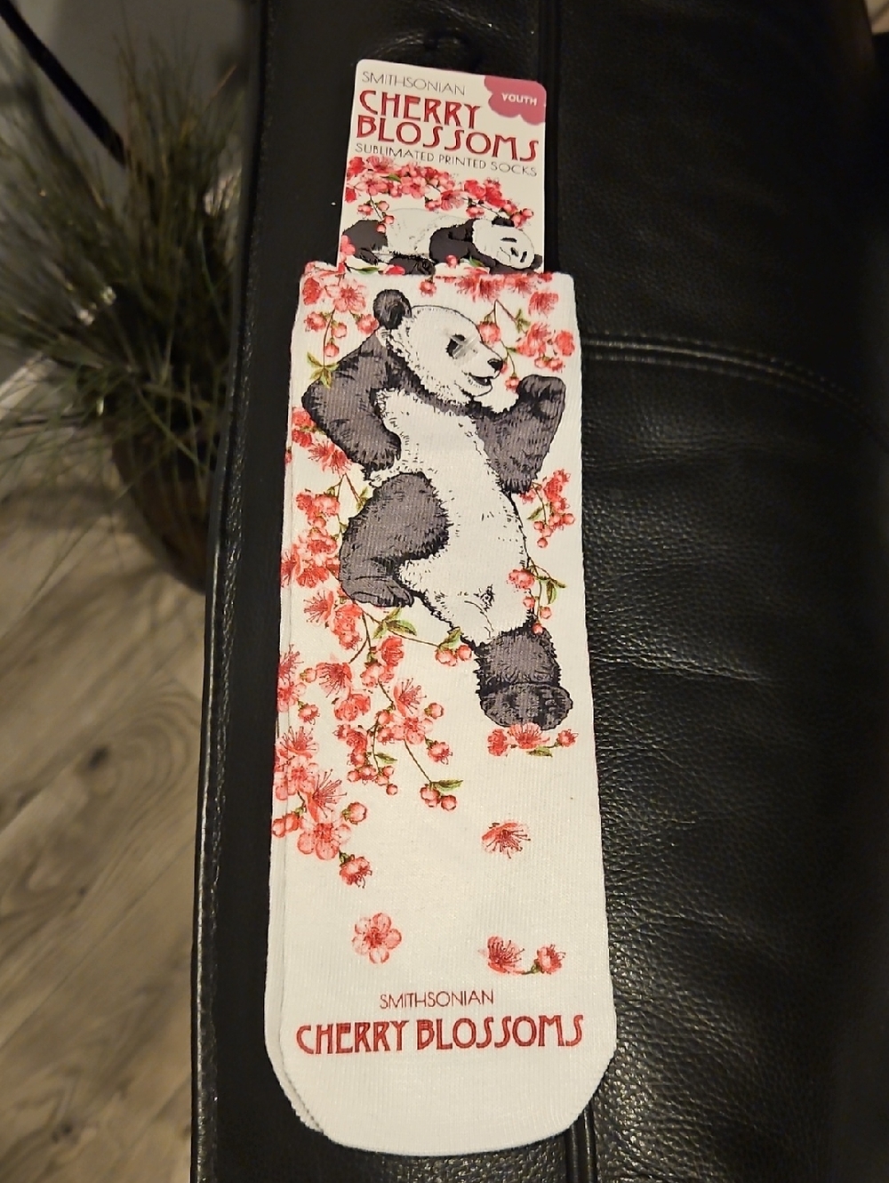 Smithsonian Cherry Blossoms Panda Crew Socks - NWT